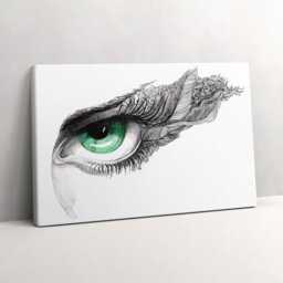Human Eye Abstraction Canvas, Wall Art Picture, White Decoration, Abstraction Canvas - thumbnail 2