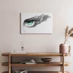 Human Eye Abstraction Canvas, Wall Art Picture, White Decoration, Abstraction Canvas - thumbnail 3