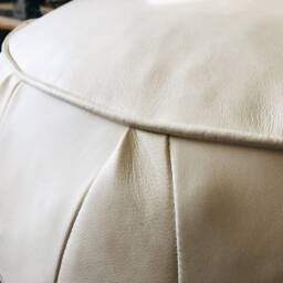 Leather Pouf Vintage Look - thumbnail 2