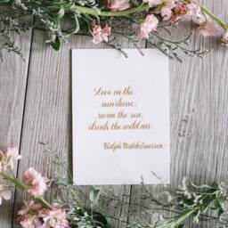 Handwritten Gold Calligraphy Art Print Ralph Waldo Emerson Quote - 5x7 - thumbnail 3
