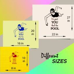 In-Style Decals Wall Vinyl Decal Home Decor Sticker It's Just You & Pool Phrase Swimming Girl Woman Swimmer Sports Removable Design 1820 - thumbnail 2