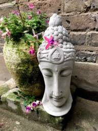 Beautiful Thai Buddhas Head Statue - 39cm For The Home Or Garden. From Sius - thumbnail 1