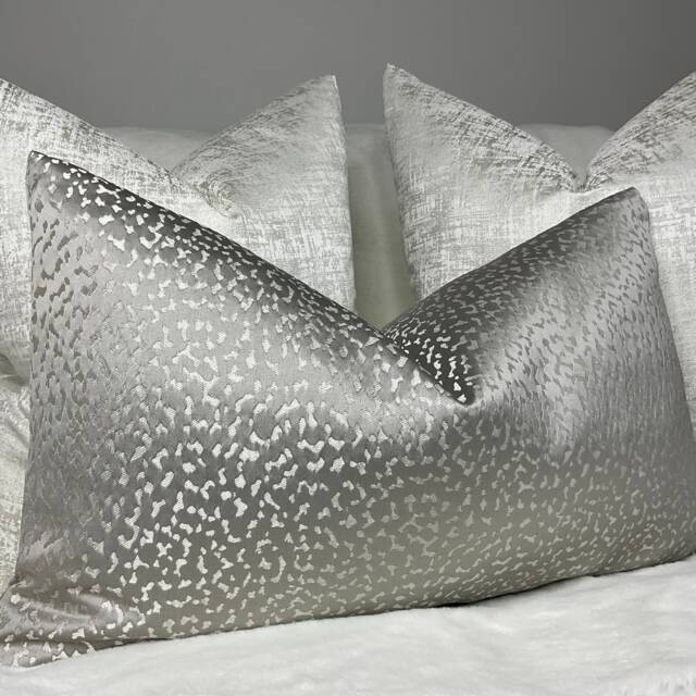 "Luxury Decorative Pillow Cover , Grey Cushion 12"" X 20" - image 1