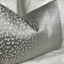 "Luxury Decorative Pillow Cover , Grey Cushion 12"" X 20" - thumbnail 2