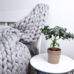 Chunky Knit Merino Wool Blanket Arm Throw, Home Decor - thumbnail 2