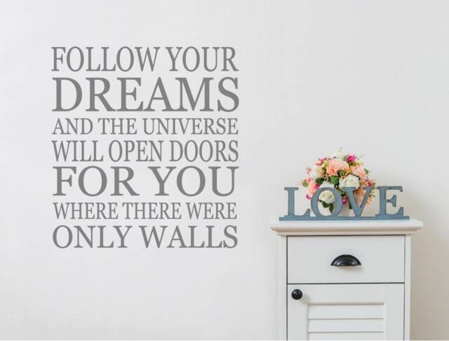 Follow Your Dreams Wall Sticker, Decal, Art, Inspirational Sticker - image 1