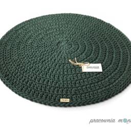 Handmade Crochet Round Rug Braided Cotton Scandinavian Style - thumbnail 3