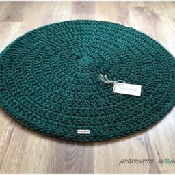 Handmade Crochet Round Rug Braided Cotton Scandinavian Style - thumbnail 2