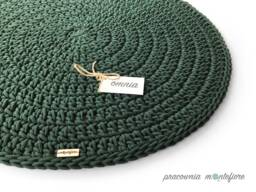 Handmade Crochet Round Rug Braided Cotton Scandinavian Style - thumbnail 1