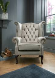 Chesterfield High Back Wing Chair in Velvet - thumbnail 1