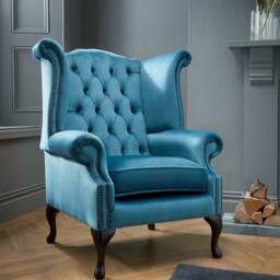 Chesterfield High Back Wing Chair in Velvet - thumbnail 3