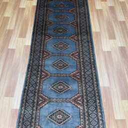 2.3x8 Gray Color Bokhara Rug - Runner Hallway Luxury Bukhara Fine Quality Woolen Afghan - thumbnail 3