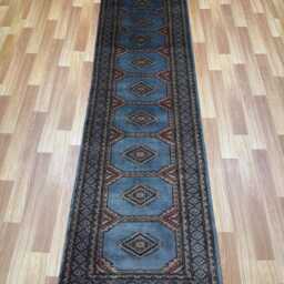 2.3x8 Gray Color Bokhara Rug - Runner Hallway Luxury Bukhara Fine Quality Woolen Afghan - thumbnail 2