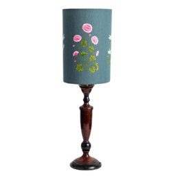 Artisan Designer Lampshade, Hand-Painted, Unique Home Lighting Decor, Artistic Table Lamp Shade - thumbnail 4