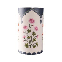 Artisan Designer Lampshade, Hand-Painted, Unique Home Lighting Decor, Artistic Table Lamp Shade - thumbnail 2