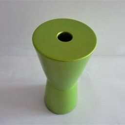 Wooden Painted Vase, Iridescent Green/Yellow With 7 Cream Roses , Ideal Gift For All Occasions - thumbnail 3