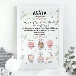 Islamic Protection Dua New Baby Gift Print - thumbnail 2