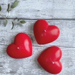 Heart Shaped Candle, Red Heart Decor, Romantic Gift Idea, For Women, Long Lasting Candle in Box, Her, Set - thumbnail 2