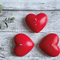 Heart Shaped Candle, Red Heart Decor, Romantic Gift Idea, For Women, Long Lasting Candle in Box, Her, Set - thumbnail 3