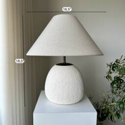 Wabi Sabi Stoneware Earthenware Unglazed Textured Ceramic Table Lamp Lampshade For Entryway Bedroom Living Room To Get Bohemian Nordic Look - thumbnail 4