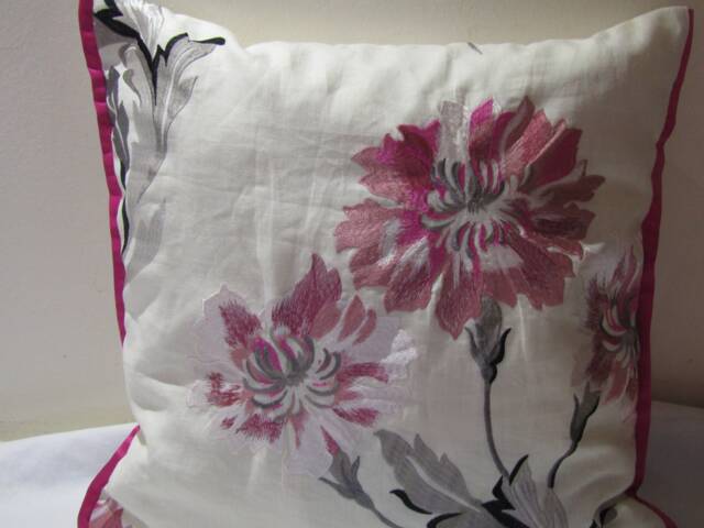 Designers Guild Pavilion Rose Floral Embroidery 100% Linen Fabric Cushion Cover - image 1