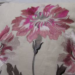 Designers Guild Pavilion Rose Floral Embroidery 100% Linen Fabric Cushion Cover - thumbnail 3