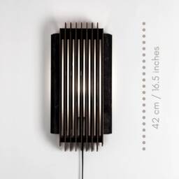 Japanese Wood Wall Lamp Plug-In Sconce For Bedroom, Living Room & Minimalist Spaces - thumbnail 2