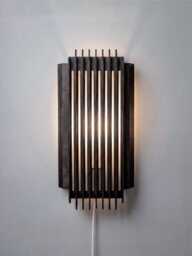 Japanese Wood Wall Lamp Plug-In Sconce For Bedroom, Living Room & Minimalist Spaces