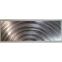 Modern Abstract Ripples Metal Wall Art, Silverblack, Indoor/Outdoor Decor - thumbnail 3