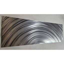 Modern Abstract Ripples Metal Wall Art, Silverblack, Indoor/Outdoor Decor - thumbnail 2