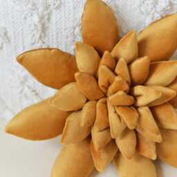 Gold Velvet Succulent Pillow Boho Nursery & Home Decor - thumbnail 3