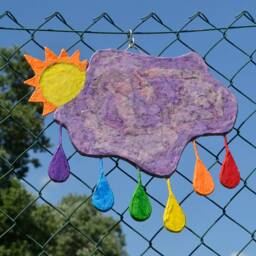 Rainbow Rainy Cloud & Sun Frameless Wall Mirror, Asymetrical Full Size Eclectic Decor, House Warming Gift, Boho Mirror - thumbnail 2