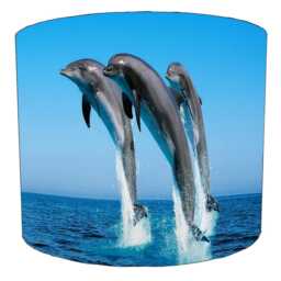 Dolphin Drum Lampshade For Ceiling Light Pendants Or Table Lamp Bases - thumbnail 3