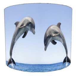 Dolphin Drum Lampshade For Ceiling Light Pendants Or Table Lamp Bases - thumbnail 4