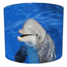 Dolphin Drum Lampshade For Ceiling Light Pendants Or Table Lamp Bases - thumbnail 2