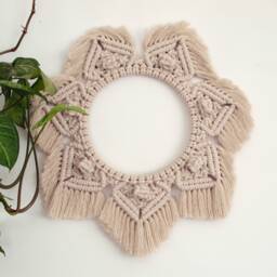 Boho Wreath, Round Macrame Wall Hanging, Nursery Decor - thumbnail 3