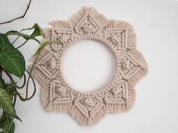 Boho Wreath, Round Macrame Wall Hanging, Nursery Decor - thumbnail 1
