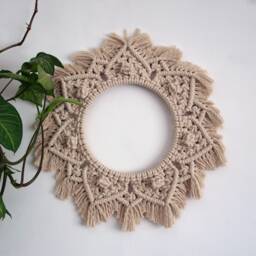Boho Wreath, Round Macrame Wall Hanging, Nursery Decor - thumbnail 2