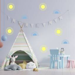 12 X Boho Sunshines, Wall Art, Children's, Nursery, Vinyl Wall Art, Decal, Sticker, Removable, Decoration, Decor, Nursery, Childminders - thumbnail 2