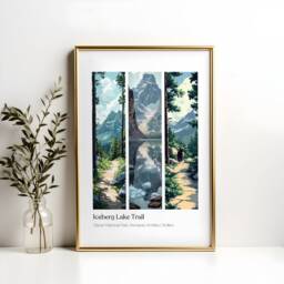 Iceberg Lake Trail Poster Glacier National Park, Montana Souvenir - thumbnail 2