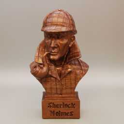 Sherlock Holmes Figurine Bust, Antique Bronze Finish, Size 5.5 Inch Tall, Detailed Features, Entirely Handcrafted - thumbnail 3