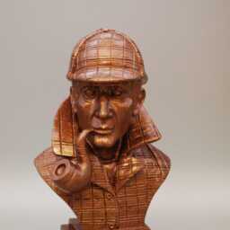 Sherlock Holmes Figurine Bust, Antique Bronze Finish, Size 5.5 Inch Tall, Detailed Features, Entirely Handcrafted - thumbnail 3