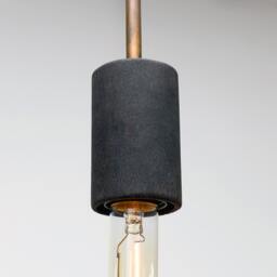 Minimalist Industrial Rectangle Pendant Lamp Patina Steel & Wood - thumbnail 3