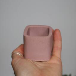 Mini Round & Square Cement Pot/Modern/ Minimal Planters/ Colorful Cement/ Airplant Pot/ Spring Decor/ Tealight - thumbnail 3