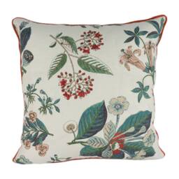 Cowtan & Tout - Linnaeus Teal/Cream Beautiful Piped Botanical Designer Cushion Cover Handmade Throw Pillow Home Decor - thumbnail 2