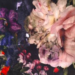 Tapered Lamp Shade in Vintage Flowers Velvet & Gold Lining - thumbnail 3
