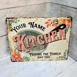 Personalised Kitchen Sign Custom Family Name Kitchen Decor Vintage Style Wall Art Housewarming Gift Mum - thumbnail 2