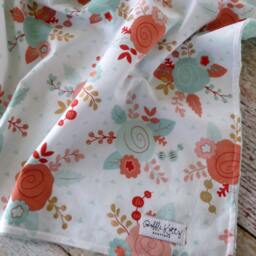 Baby Blanket - Girl Mint Minky Blush Rose Floral Nursery Bedding Gift - thumbnail 3