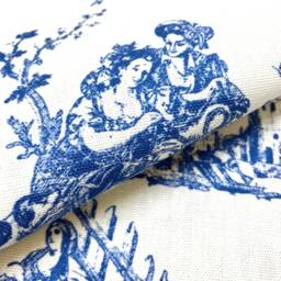 1039. Indigo Blue Toile De Jouy, Handmade Cushion Cover, 100% Cotton, Various Sizes - thumbnail 2