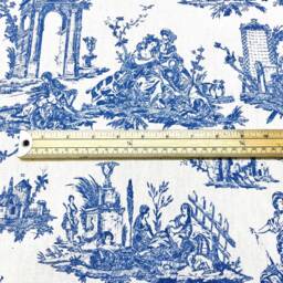 1039. Indigo Blue Toile De Jouy, Handmade Cushion Cover, 100% Cotton, Various Sizes - thumbnail 3